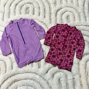 Baby Girl Primary + Tea Collection Rashguard / Swimsuits | Size 12-18 months